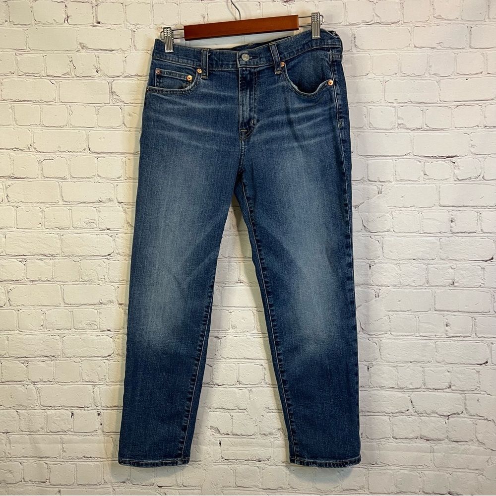 Gap Women Mid Rise Girlfriend Jeans With Washwell Dark Indigo size 28/6S
